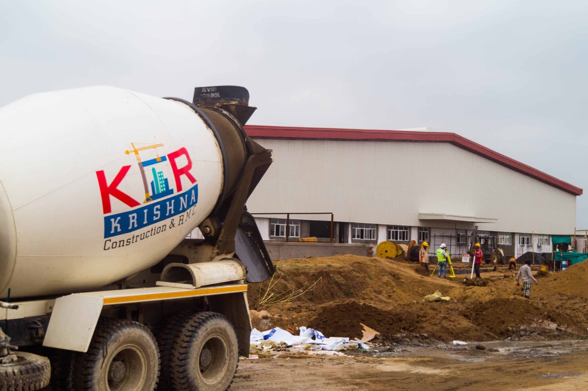Krishna Construction & RMC ready mix concrete truck